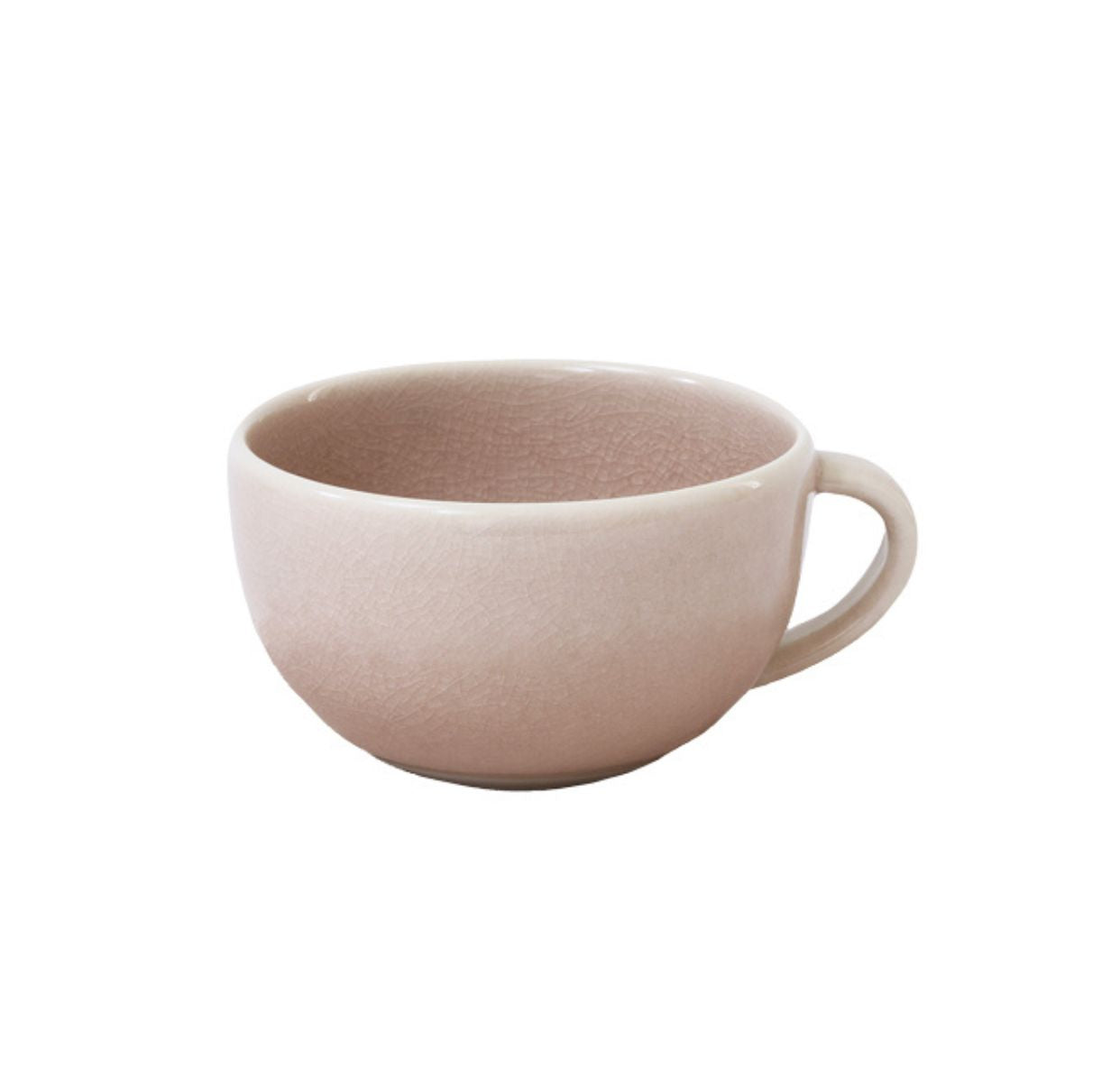Rustic Crackle-Glaze Stoneware Tea Cup