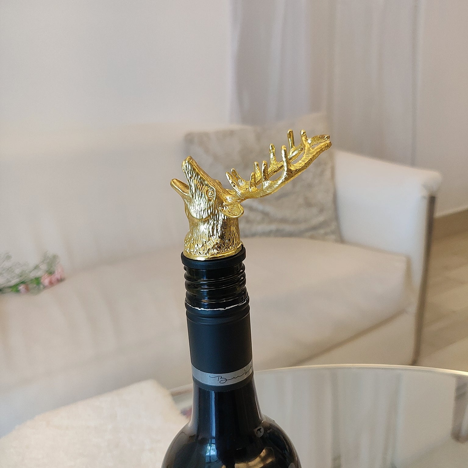 Reindeer Wine Pourer cum Aerator - Gold - Image 7