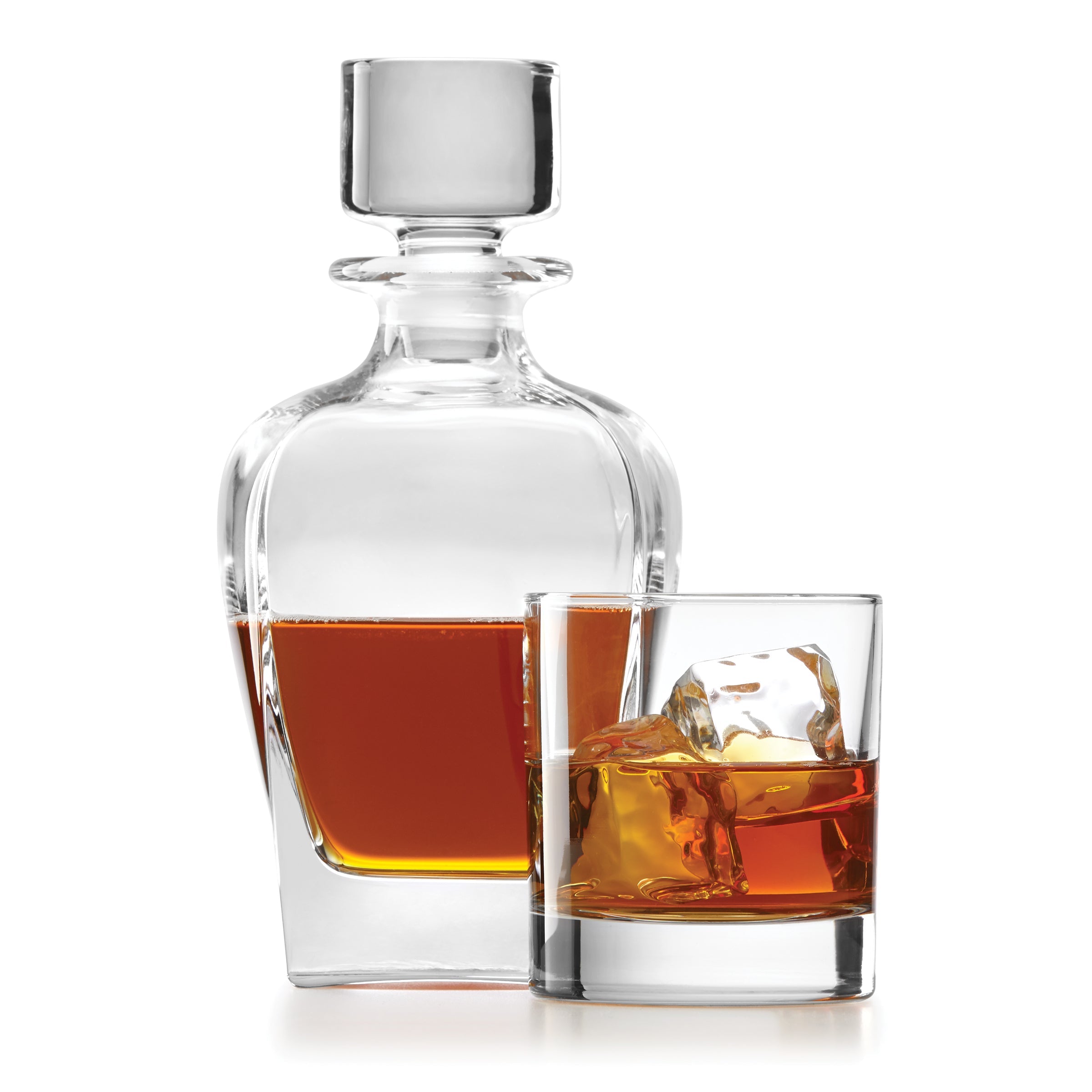 European Glass Whiskey Decanter Set, 3-Piece - Image 5