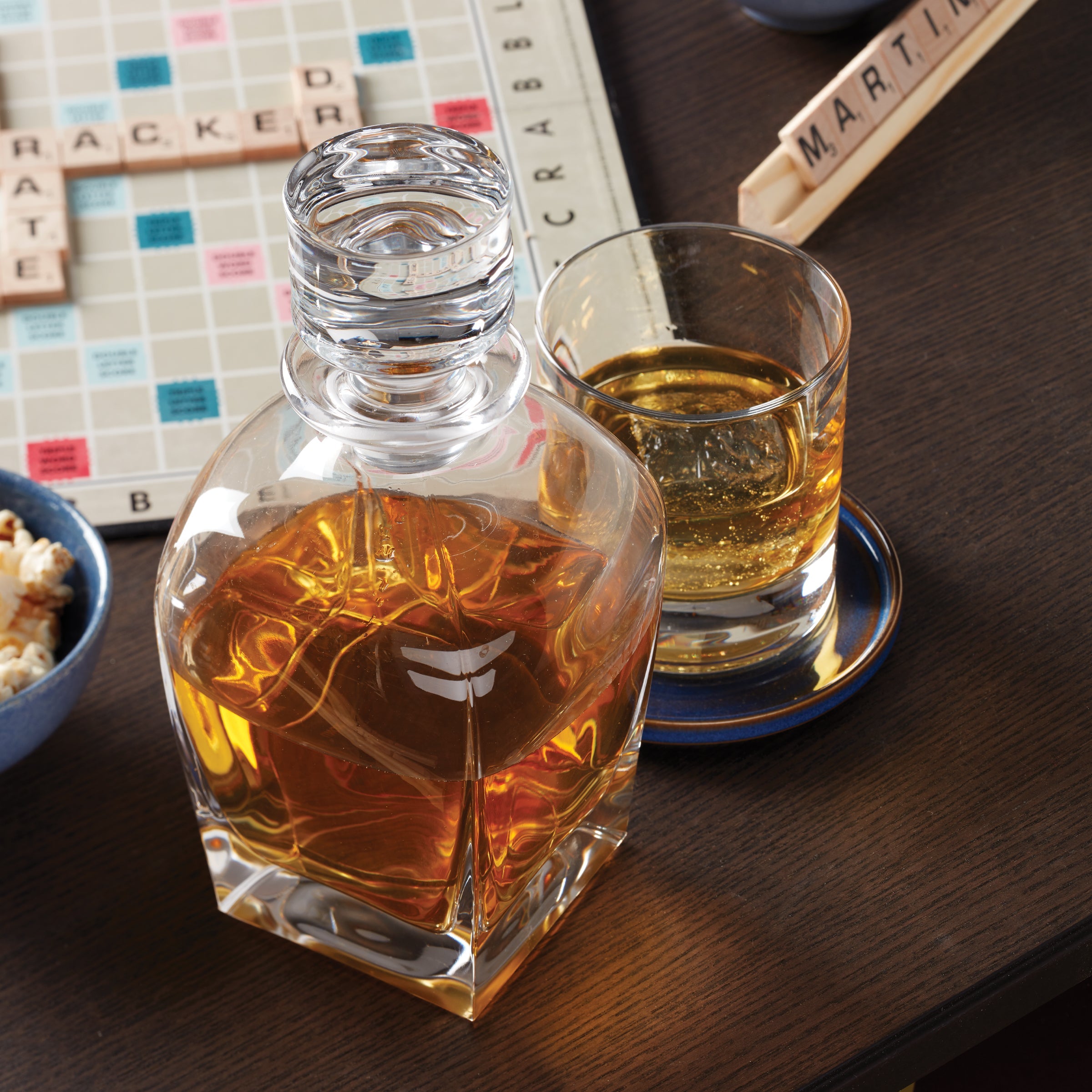 European Glass Whiskey Decanter Set, 3-Piece - Image 3