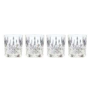European Crystal Diamond-Cut Double Old Fashioned Glasses, Set of 4