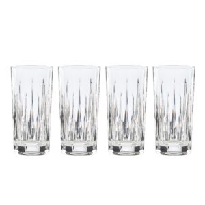 Radiating Cut Crystal Highball Glasses, Set of 4