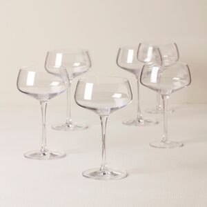 Angled Coupe Glasses, Set of 6