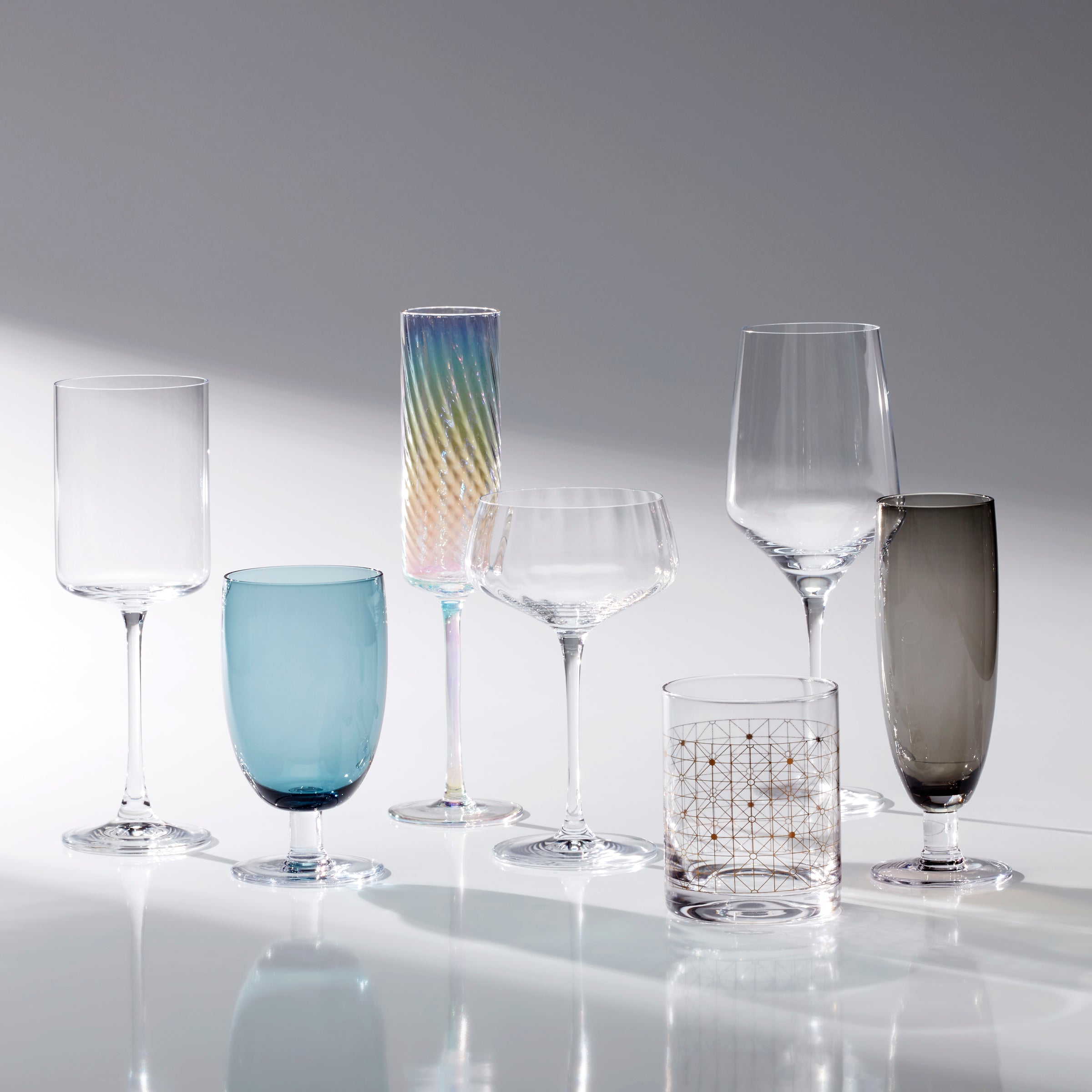 Gold Geometric Double Old Fashioned Glasses, Set of 4 - Image 3