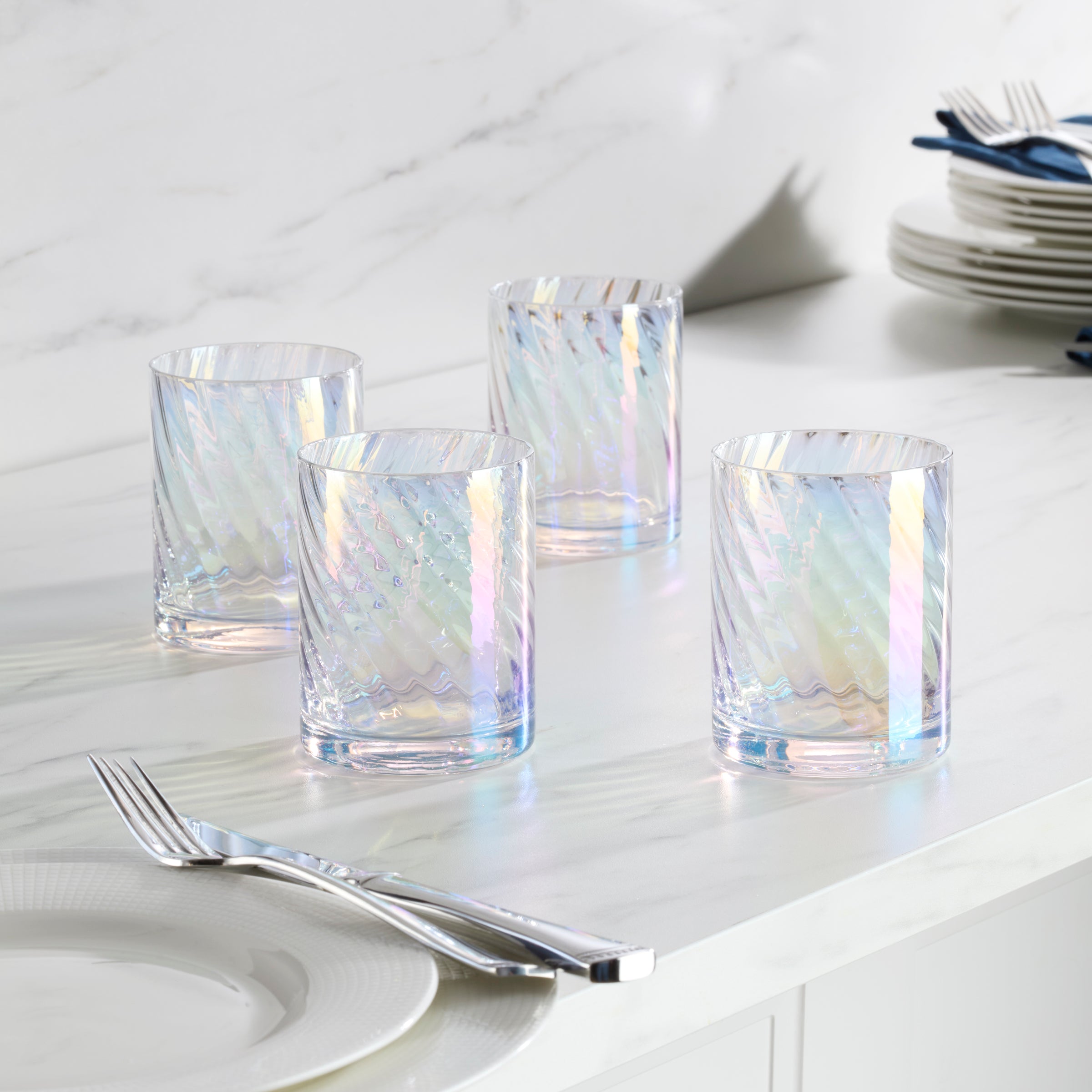 Iridescent Double Old Fashioned Glasses, Set of 4 - Image 4