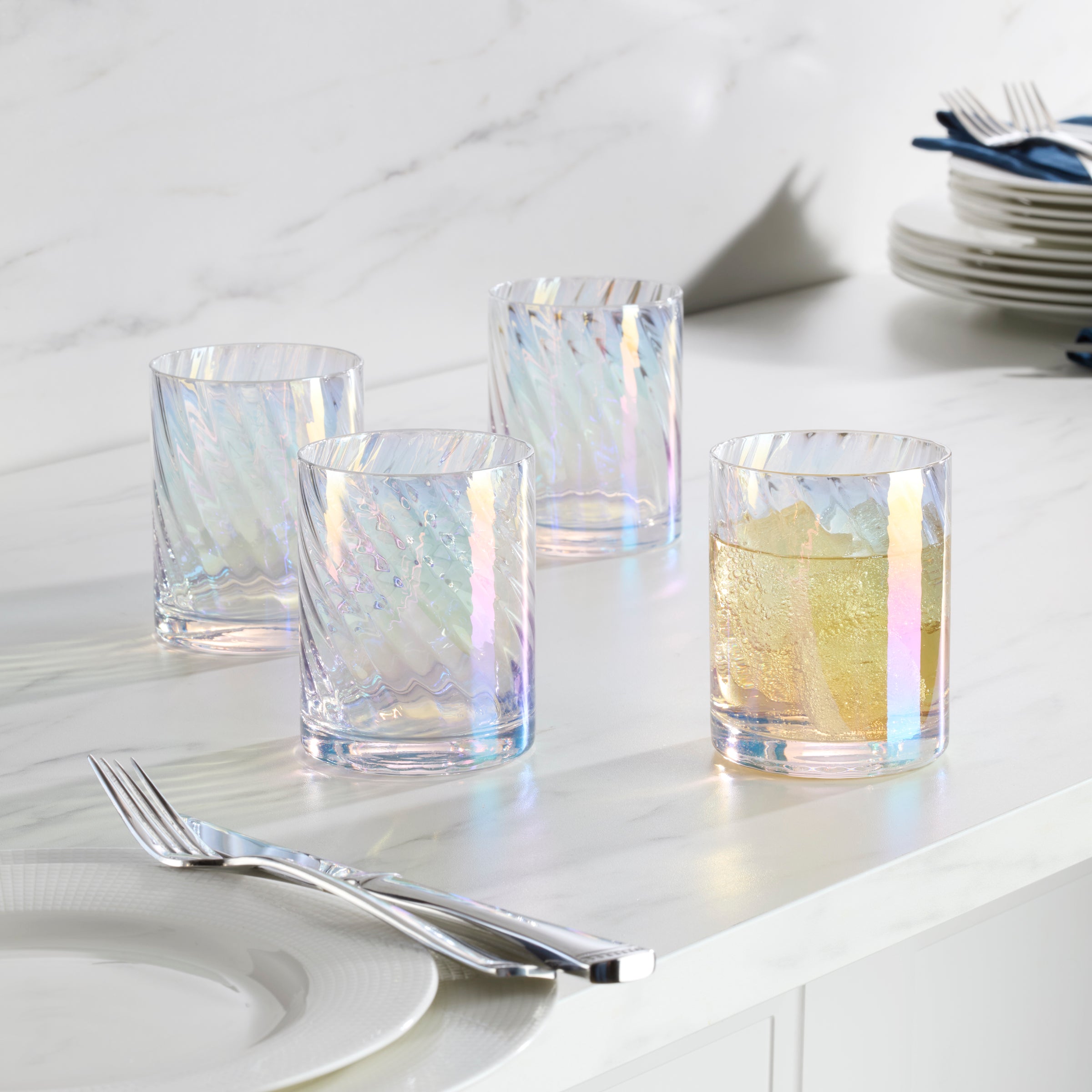 Iridescent Double Old Fashioned Glasses, Set of 4 - Image 5