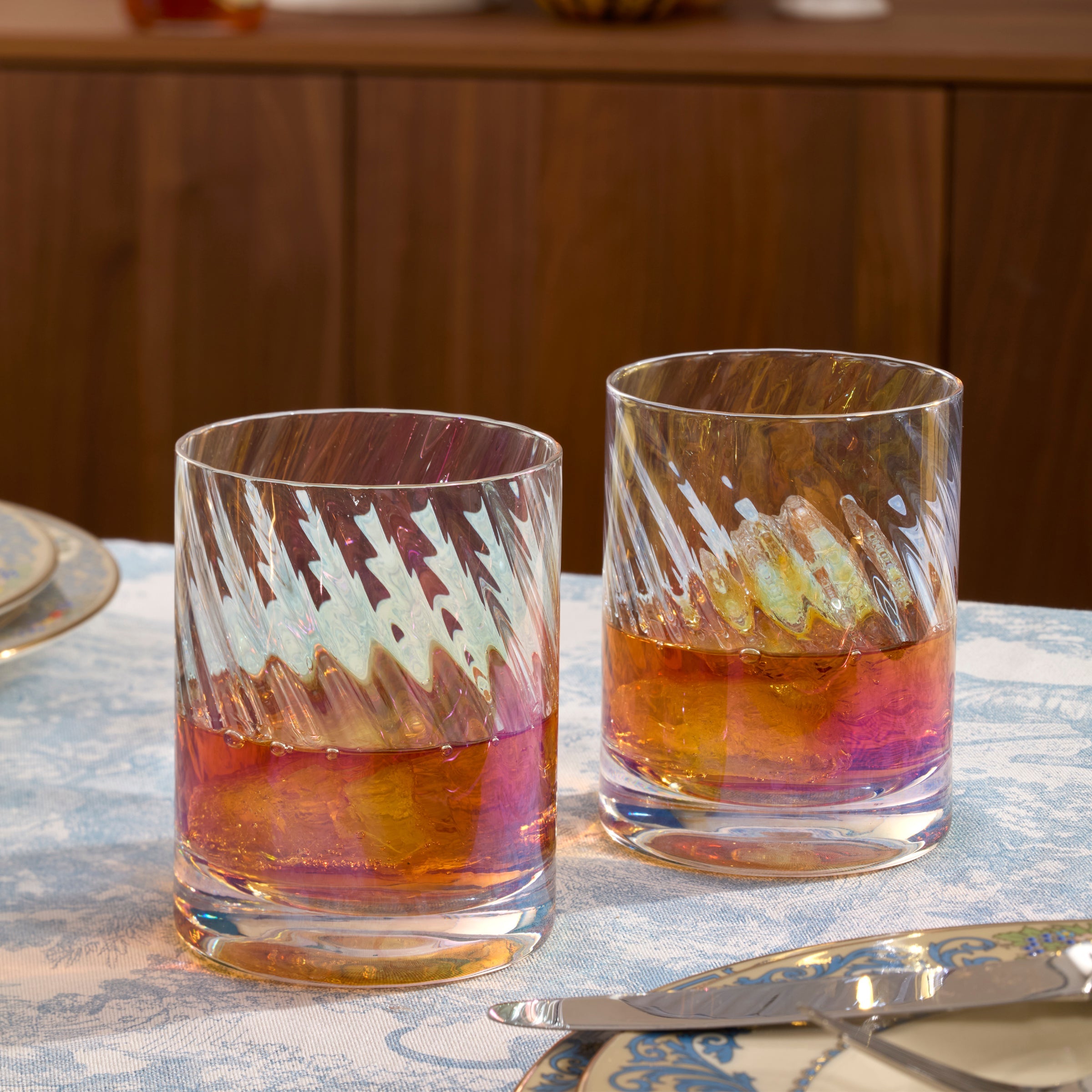 Iridescent Double Old Fashioned Glasses, Set of 4 - Image 3