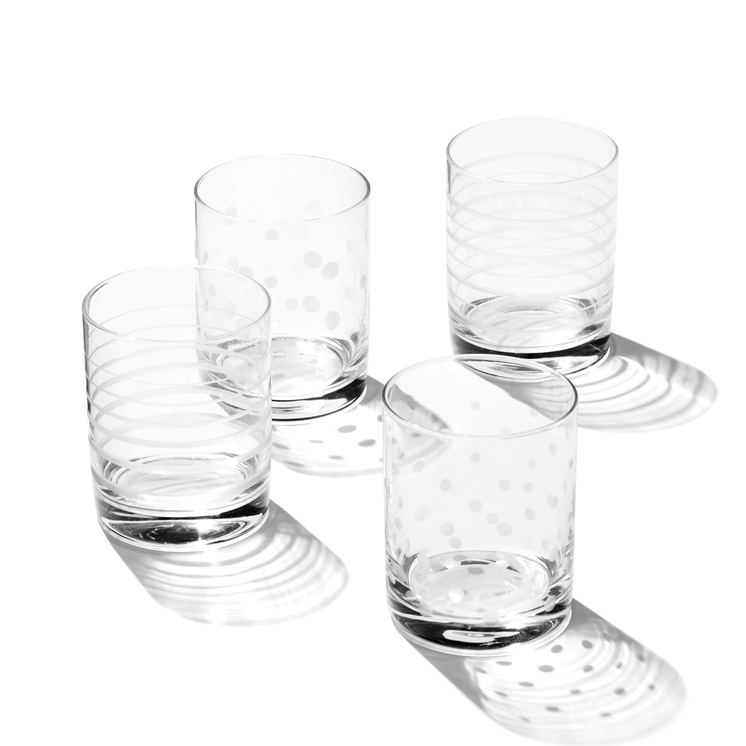 Etched Dot & Swirl Double Old Fashioned Glasses, Set of 4 - Image 5