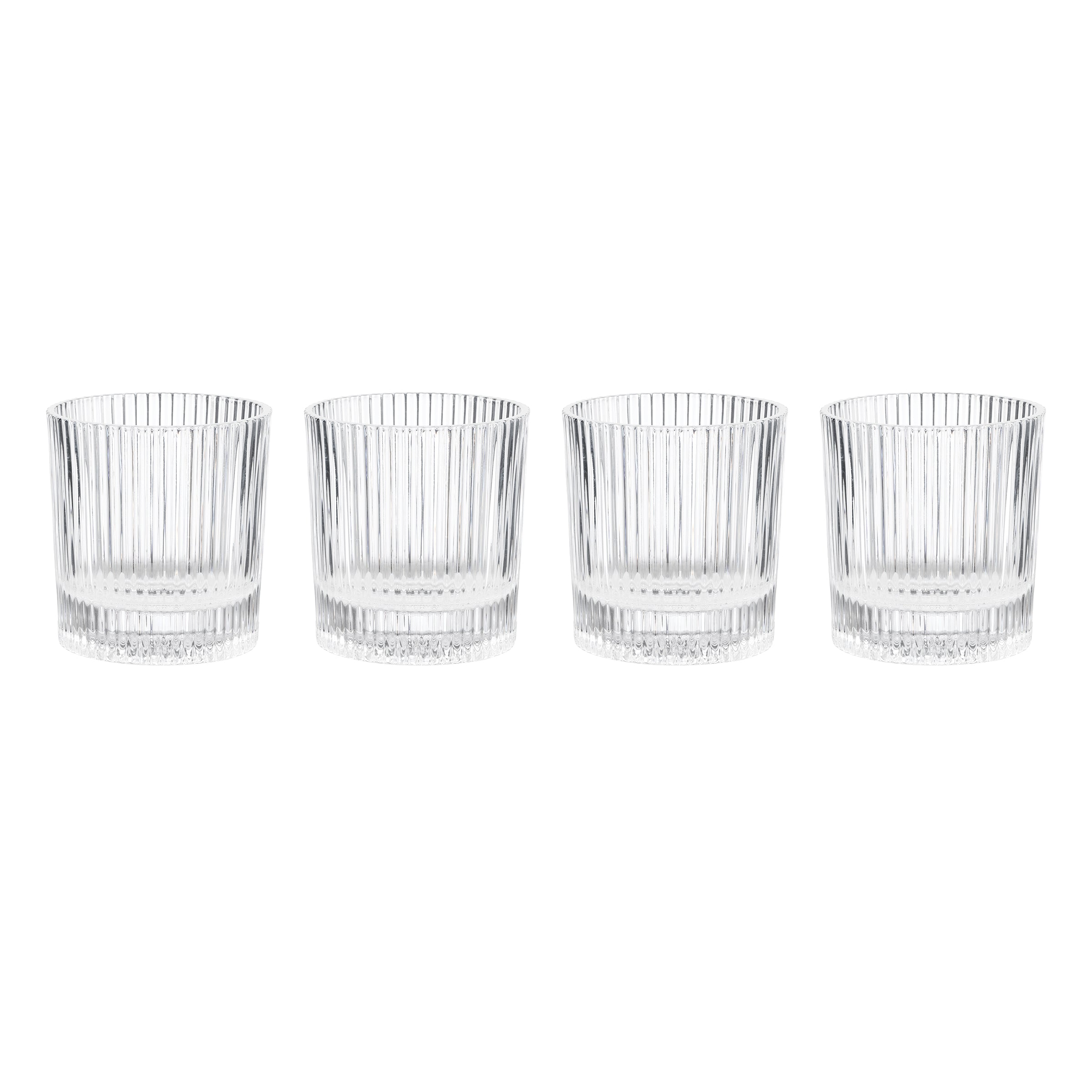 Cut Glass Double Old Fashioned Glasses, Set of 4