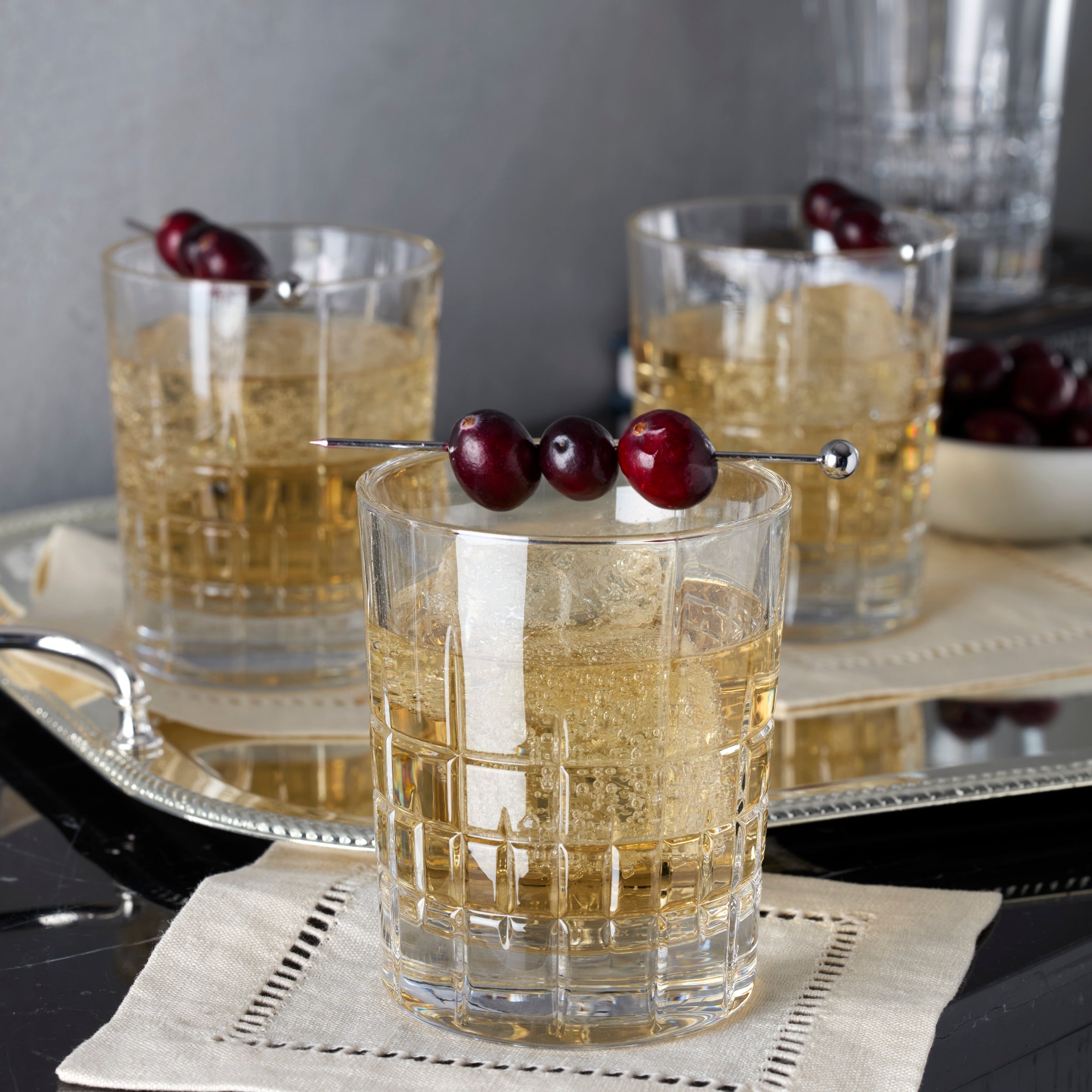 Crisscross Cut Double Old Fashioned Glasses, Set of 4 - Image 2
