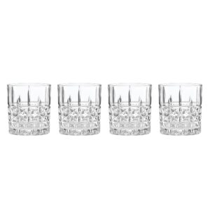 Starburst Cut Double Old Fashioned Glasses, Set of 4