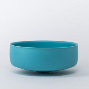 Small Azure Blue Minimalist Footed Bowl