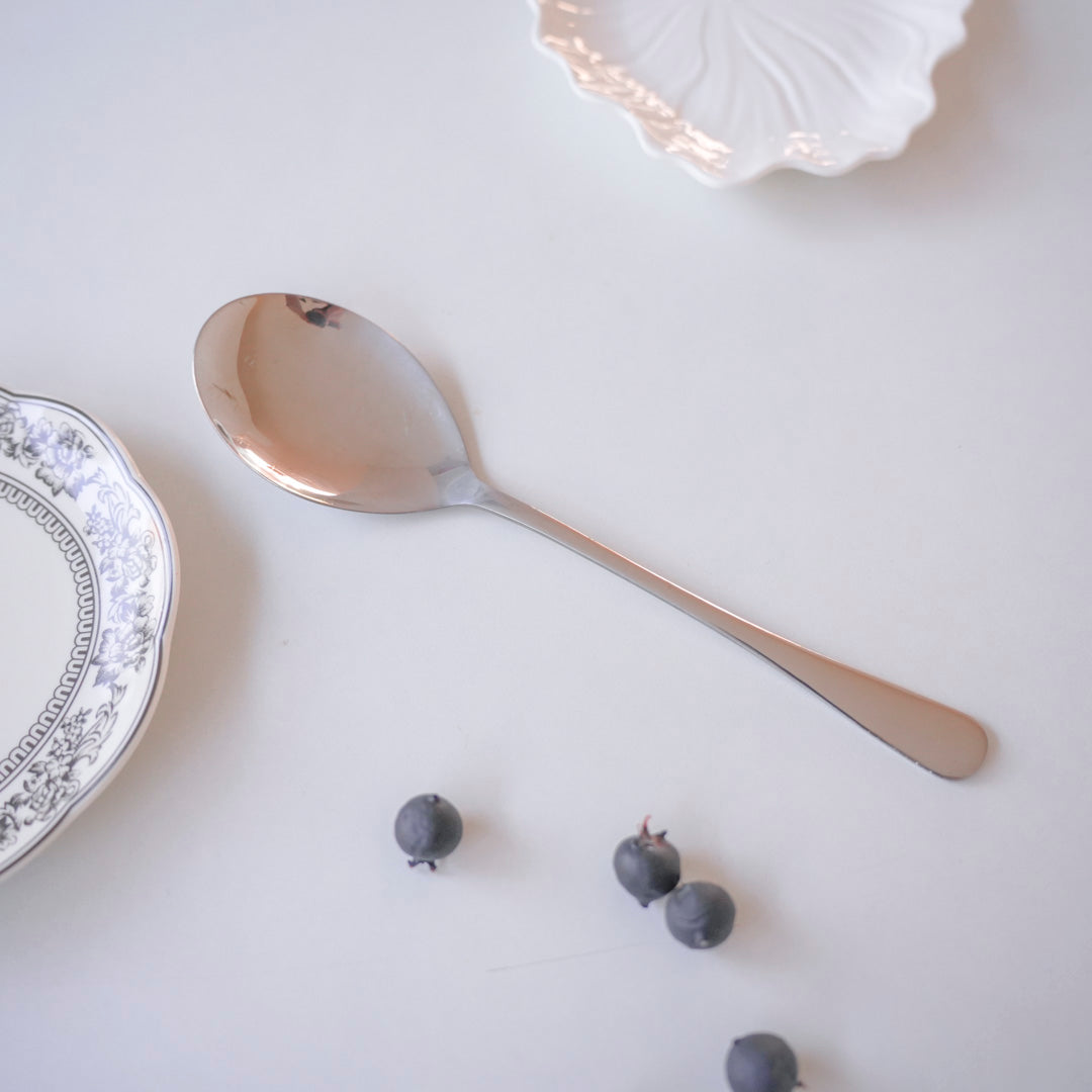 Oval 10 inch Serving Spoon | Gold & Silver | Stainless Steel - Image 2