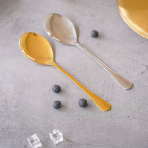 Oval 10 inch Serving Spoon | Gold & Silver | Stainless Steel