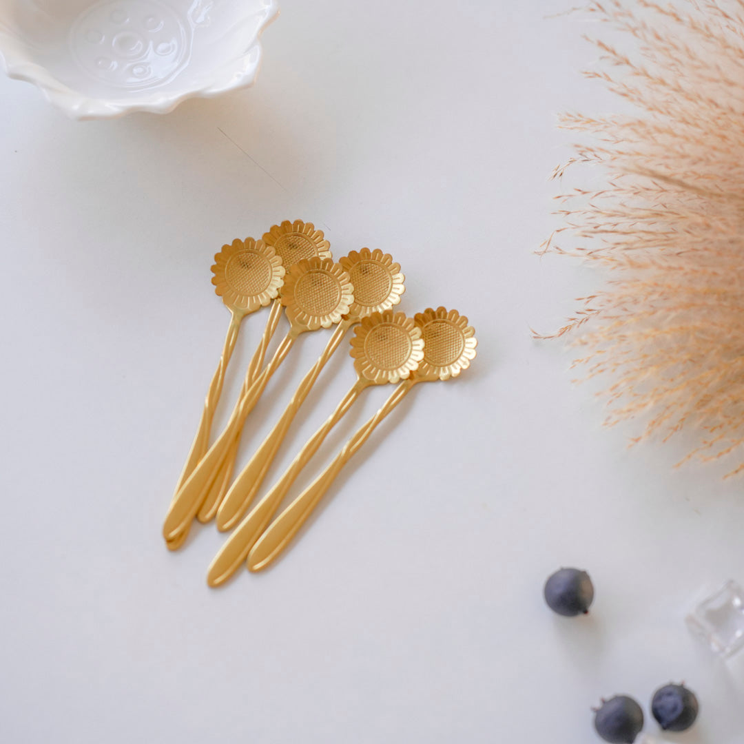Small Dessert & Tea Spoons (Set of 6) | Sunflower Gold PVD - Image 8