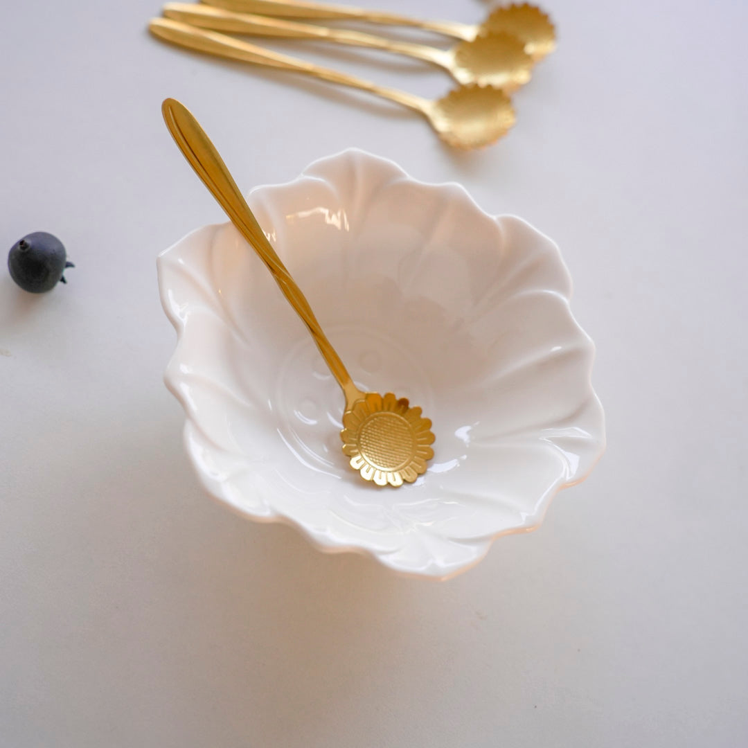 Small Dessert & Tea Spoons (Set of 6) | Sunflower Gold PVD - Image 2