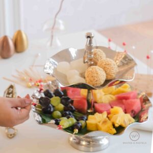 Metal Serving Tray & Stand | 2-Tier | 3-Tier | Scalloped Edge