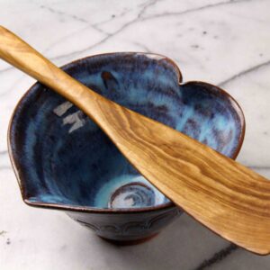 Handmade wooden flat ended spurtle kitchen utensil wooden spatula carved from Cherry wood