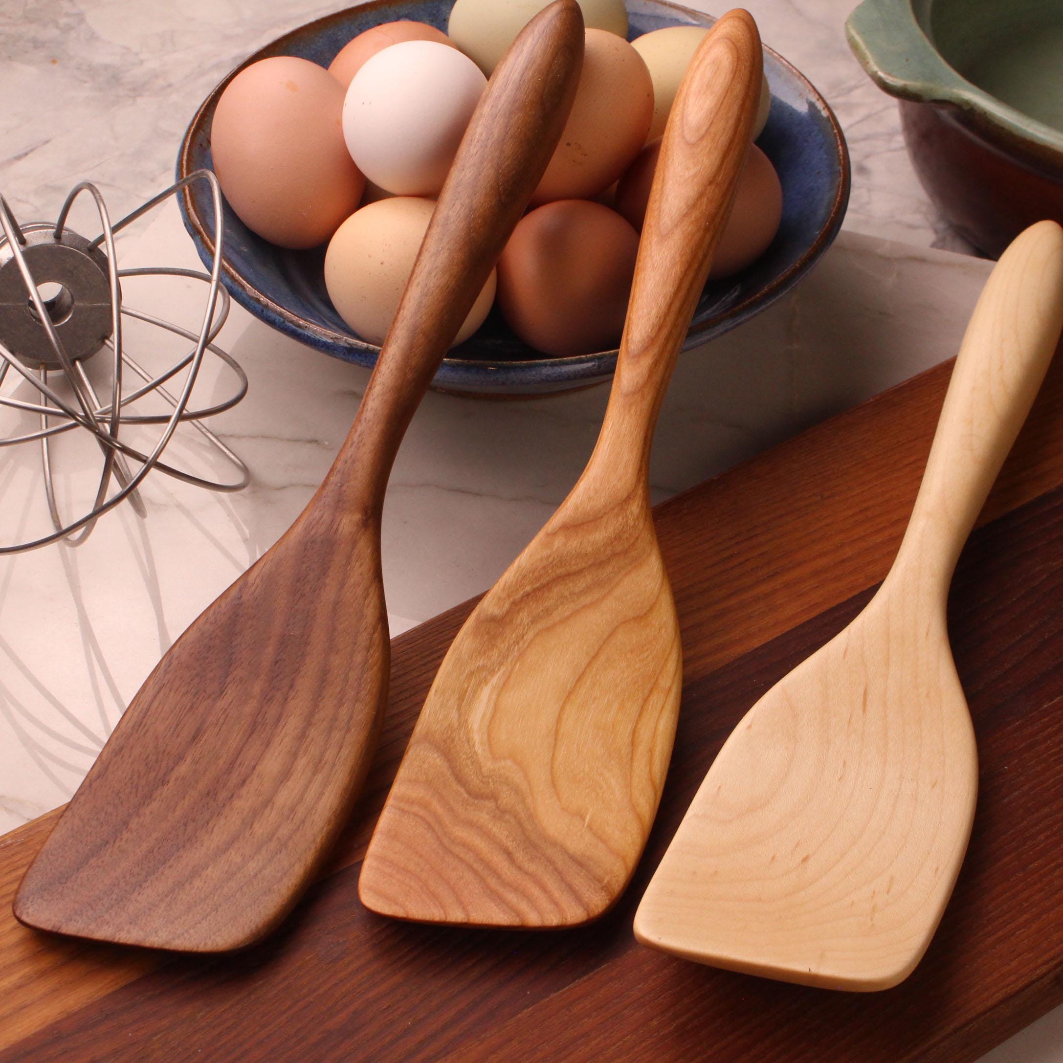 Handmade wooden stirring spatula carved from Walnut, Cherry, or Maple - Image 8