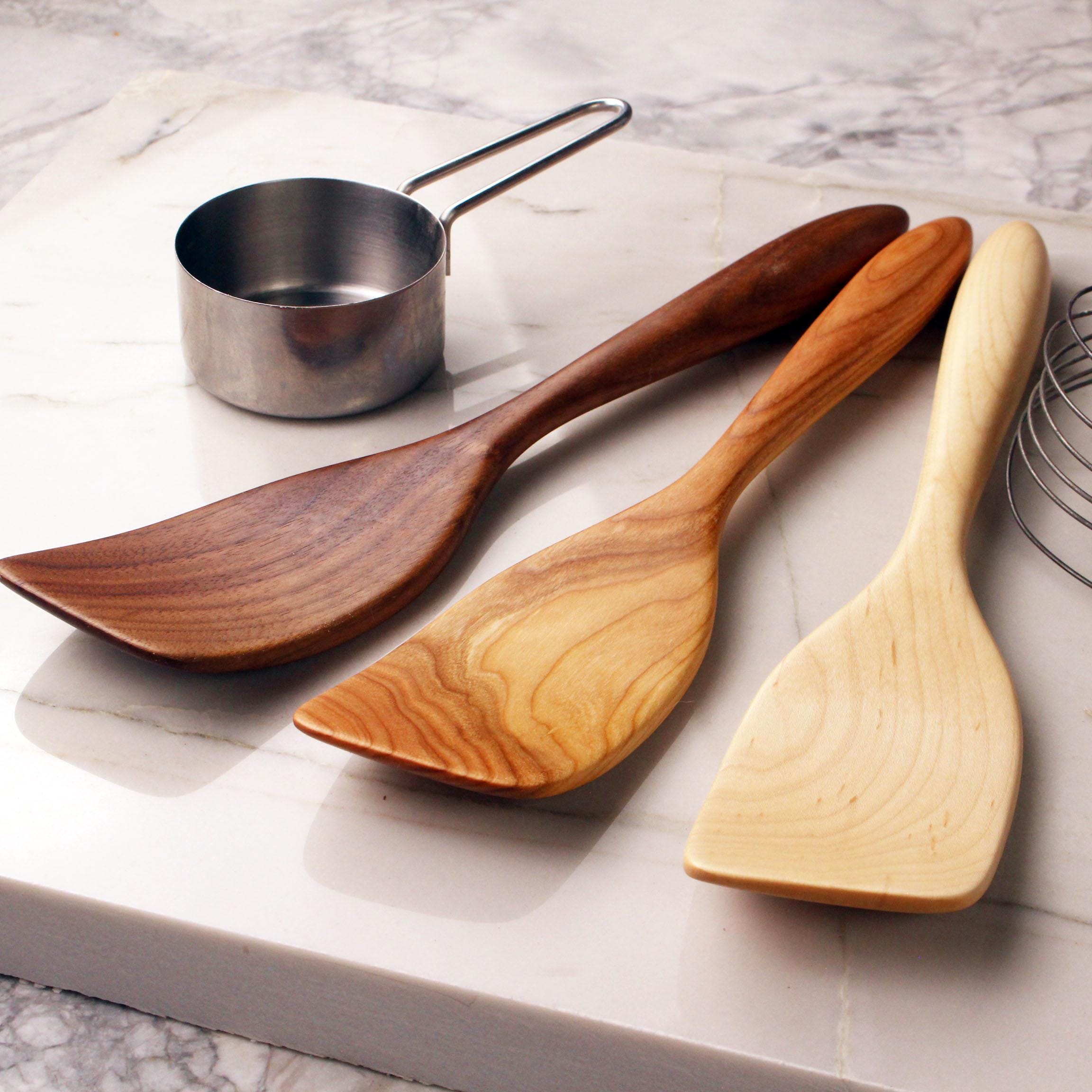 Handmade wooden stirring spatula carved from Walnut, Cherry, or Maple - Image 2