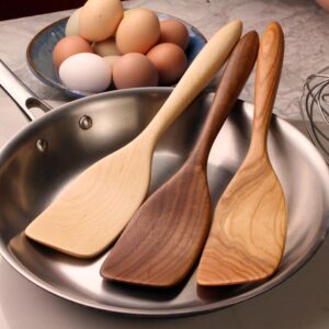 Handmade wooden stirring spatula carved from Walnut, Cherry, or Maple