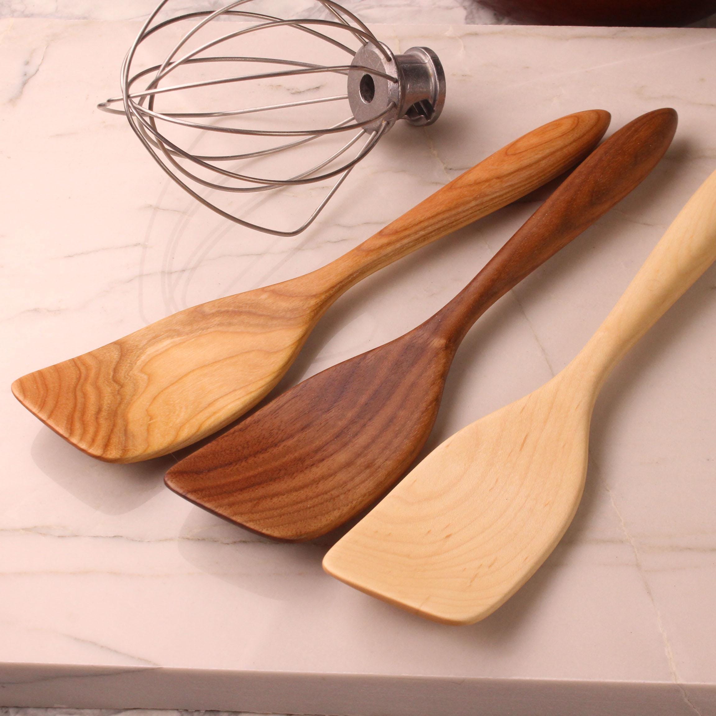 Handmade wooden stirring spatula carved from Walnut, Cherry, or Maple - Image 9