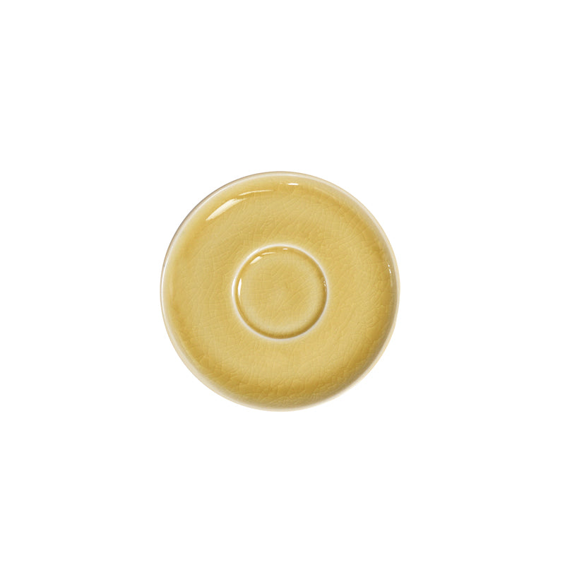 Broom Yellow Stoneware Ceramic Tea Saucer
